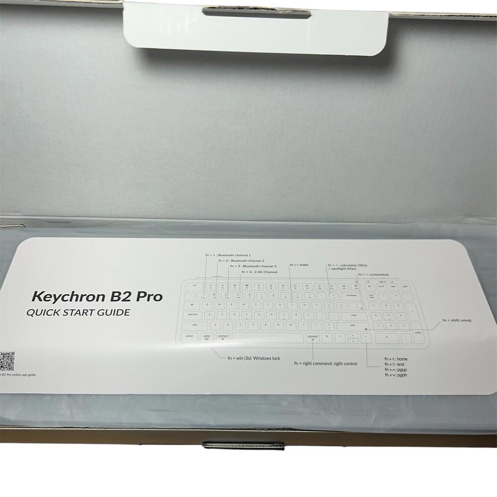 Keychron Ultra-Slim B2 Pro Bluetooth Keyboard 2.4 GHz Wireless Lightweight Gray - Picture 3 of 5
